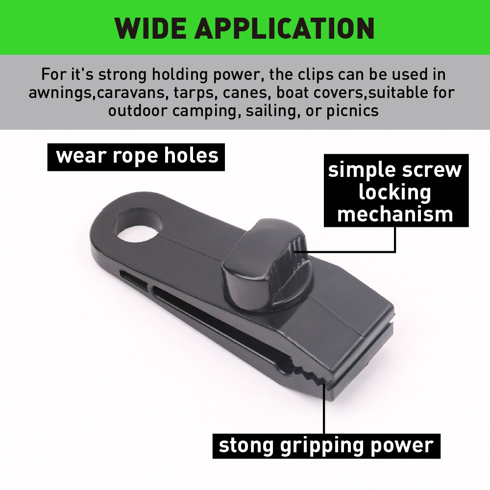 8PC Tarp Clips Locking Awning Clamp Snap Hangers Survival Emergency