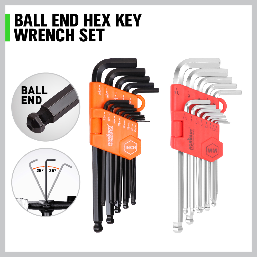 22pc Combination Ratcheting Wrench Set Metric MM Standard SAE Free Of