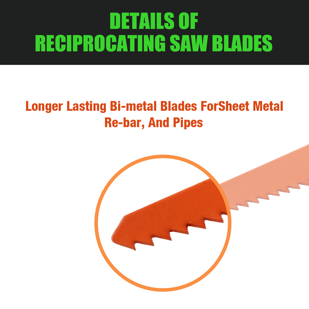 10PC Reciprocating Air Saw Blades 6" 8" BiMetal Wood Power Tool