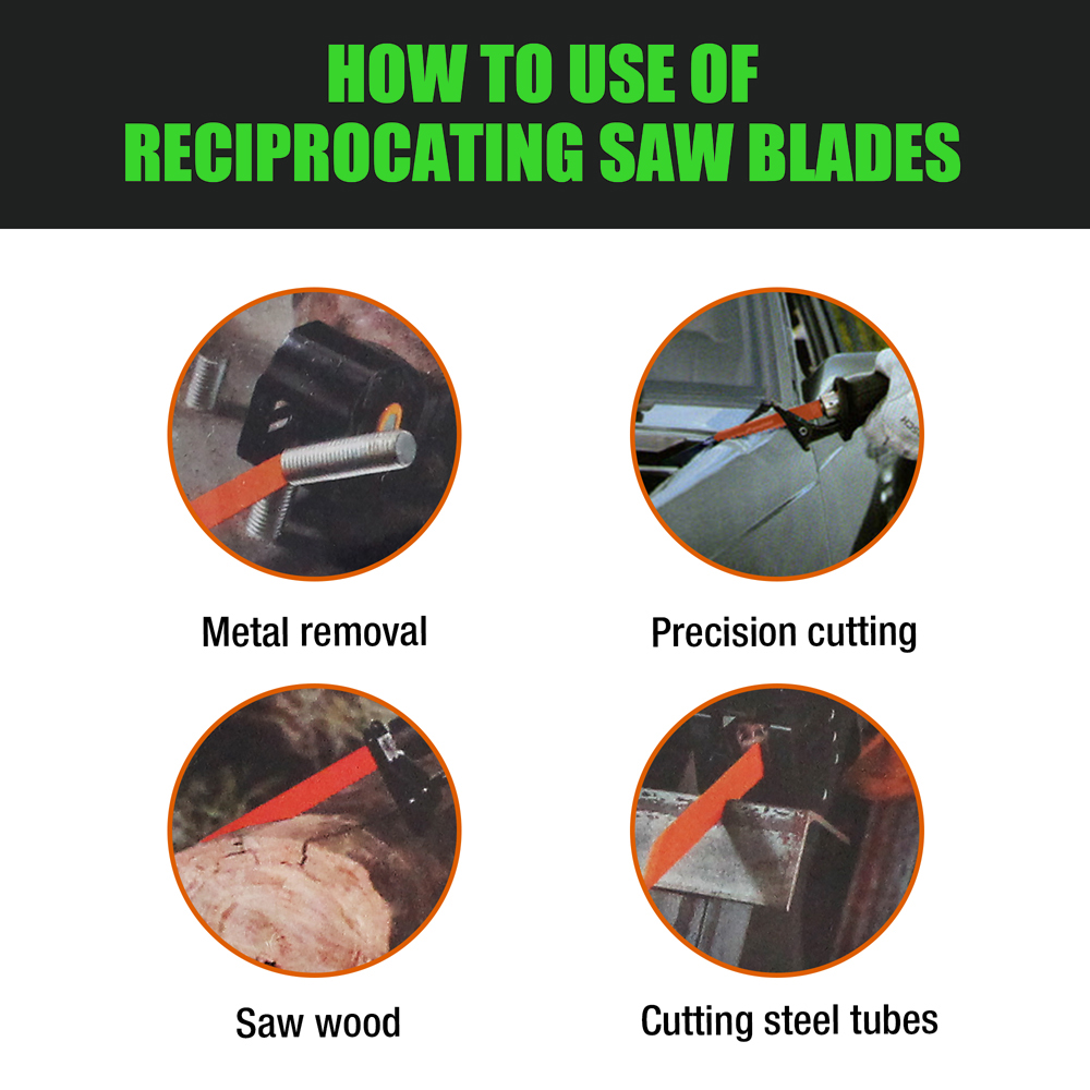 10PC Reciprocating Air Saw Blades 6" 8" BiMetal Wood Power Tool