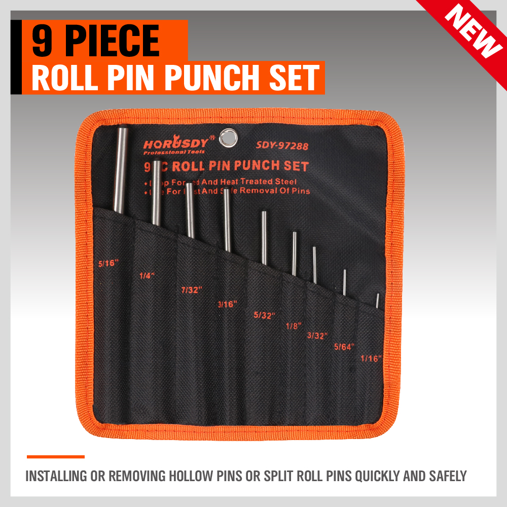 9pc Professional Roll Pin Spring Punch Set Gunsmith Jewelers Carpenter