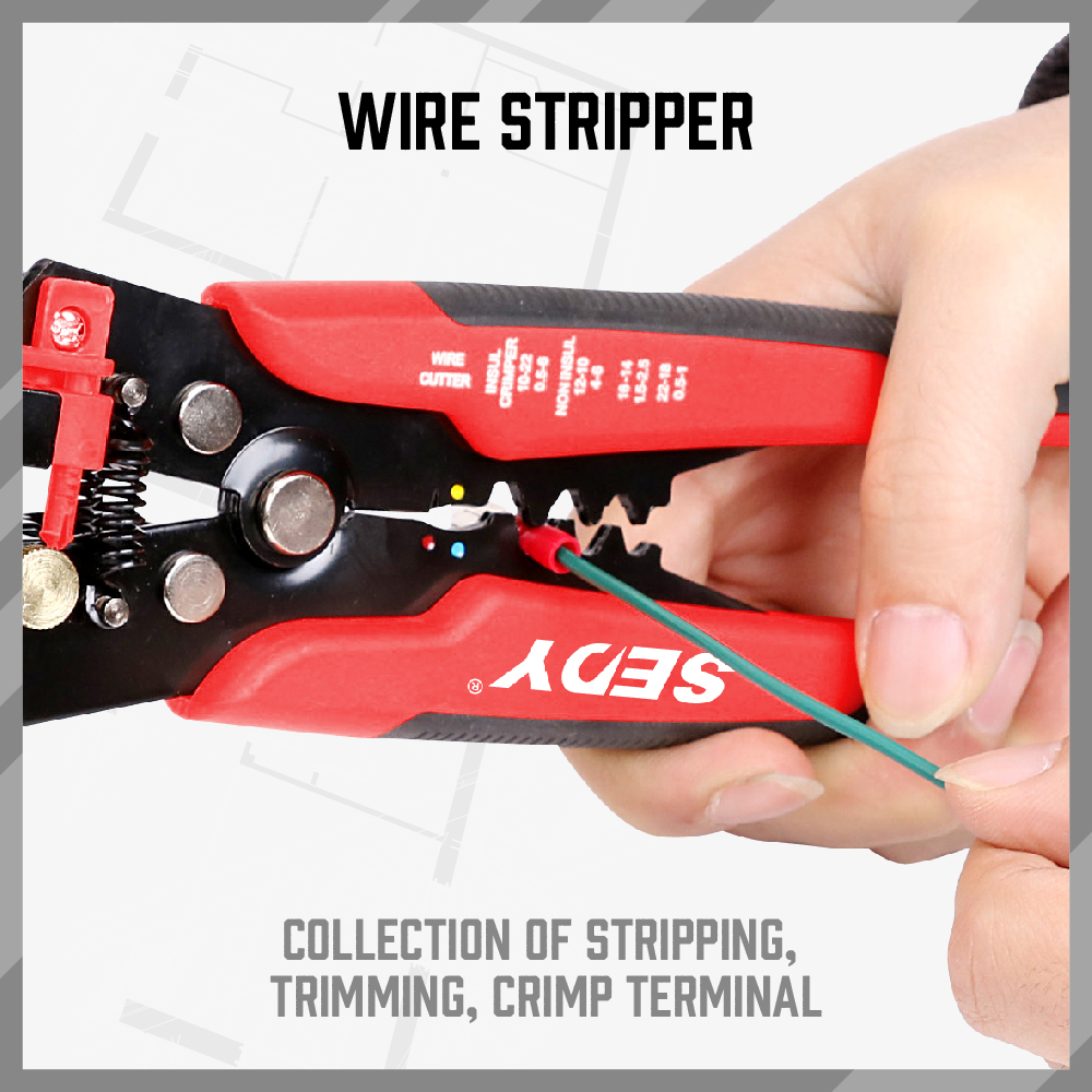8" SelfAdjusting Wire stripper Cable Cutter Crimper Electricians