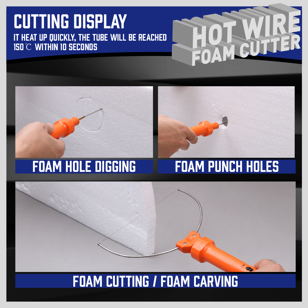 Hot Knife Foam Cutter Hot Wire Styrofoam Engraving Tip 3 in 1 Tools Kit