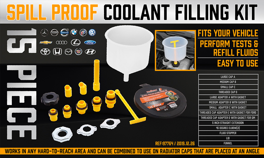 Spill Proof Radiator Coolant Filling Funnel Kit Car Auto Fluid Cooling System eBay