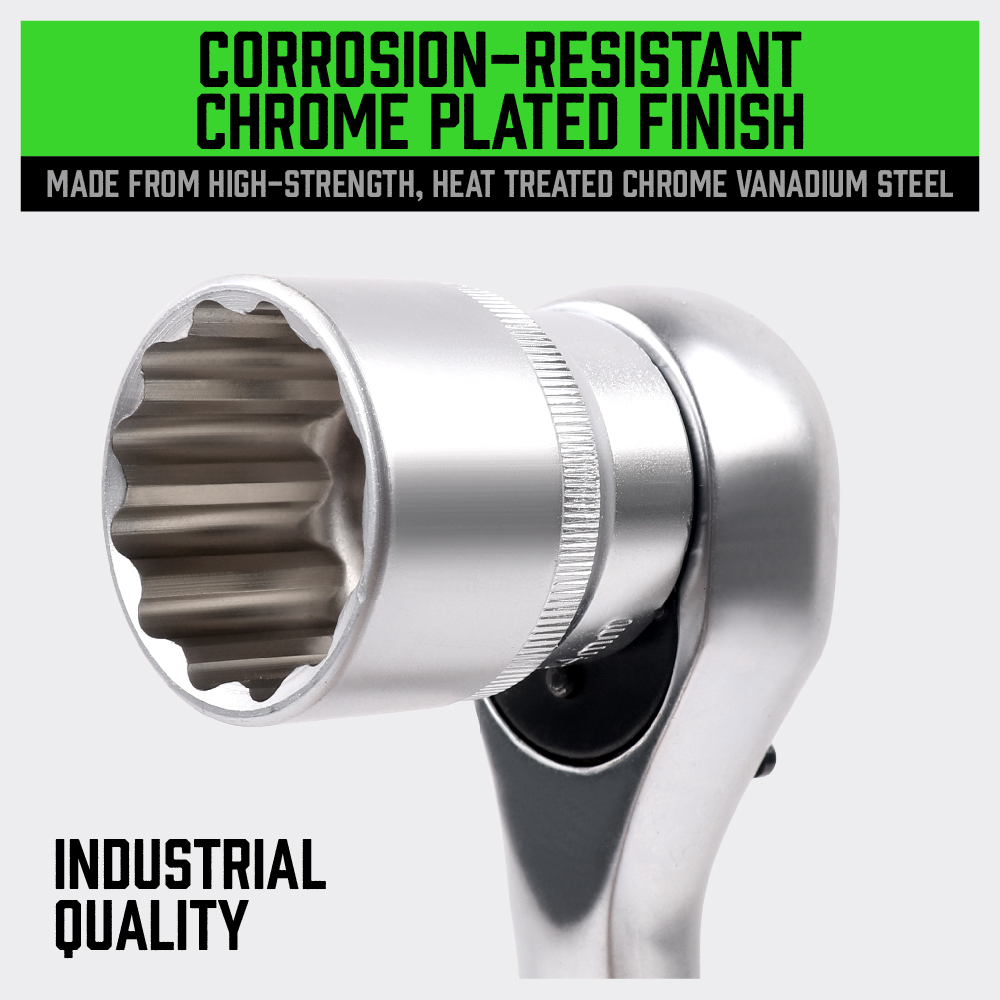 21Pcs 1/2" Drive 12 Point Universal Metric Spline Socket Set CrV steel