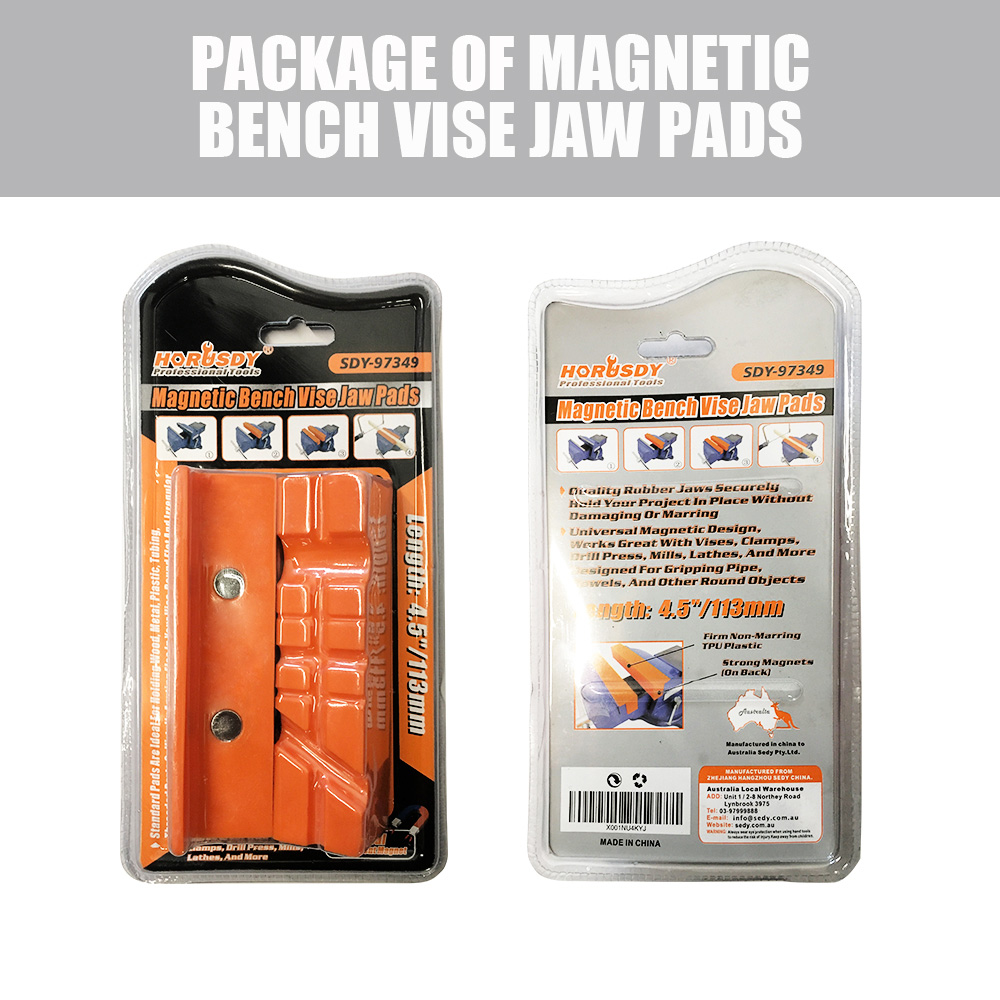 2pc 4.5" Universal Bench Vise Soft Jaw Cover Retention