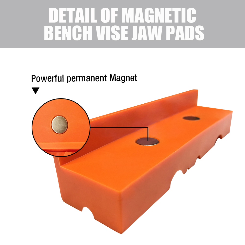 2pc 4.5" Universal Bench Vise Soft Jaw Cover Retention