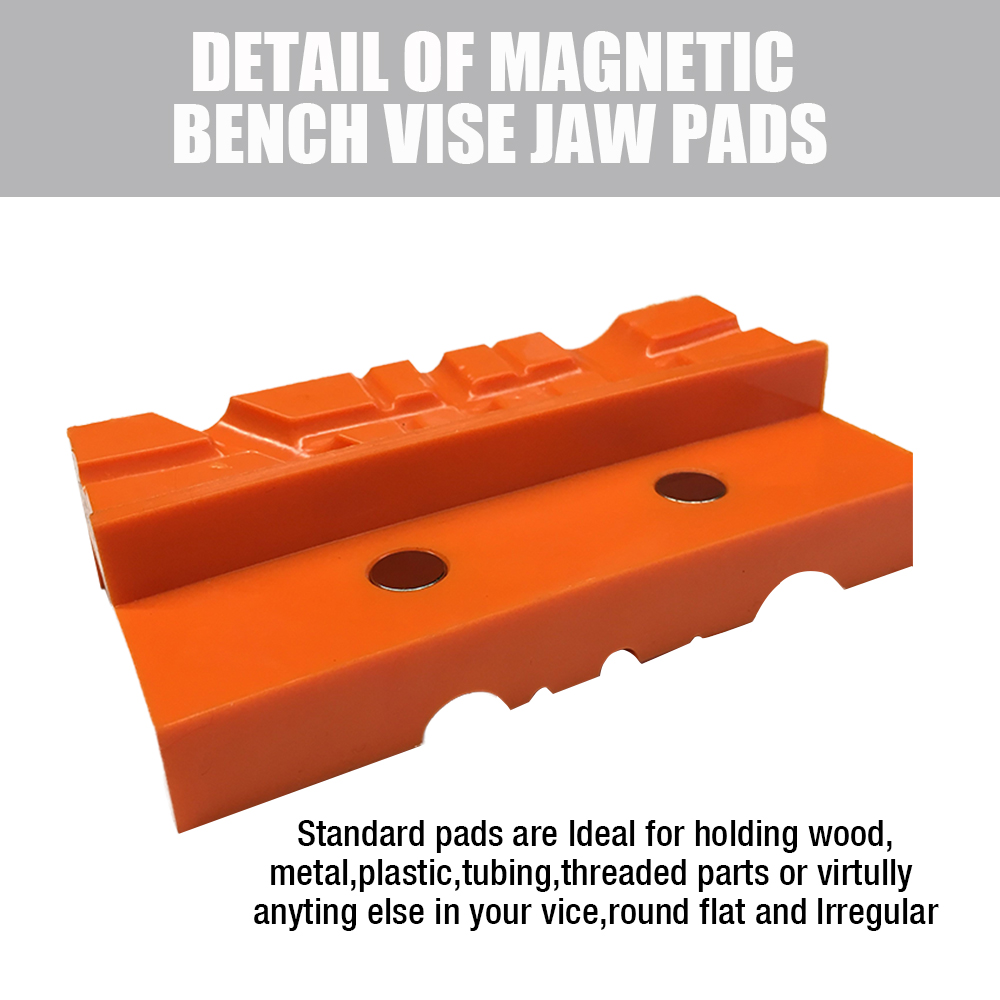 2pc 4.5" Universal Bench Vise Soft Jaw Cover Retention