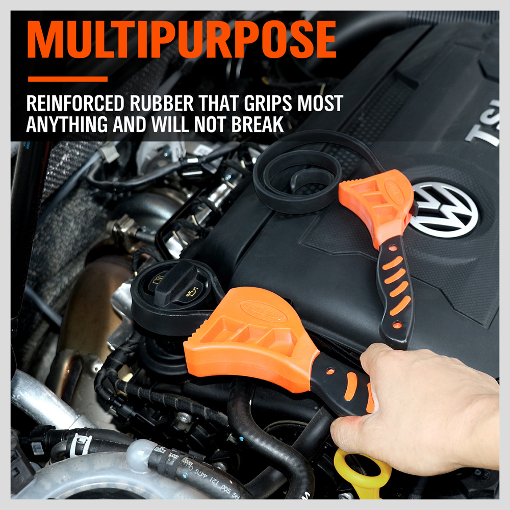 2PC Rubber Strap Wrench Set Adjustable Hand Held Lid plumbing tighten