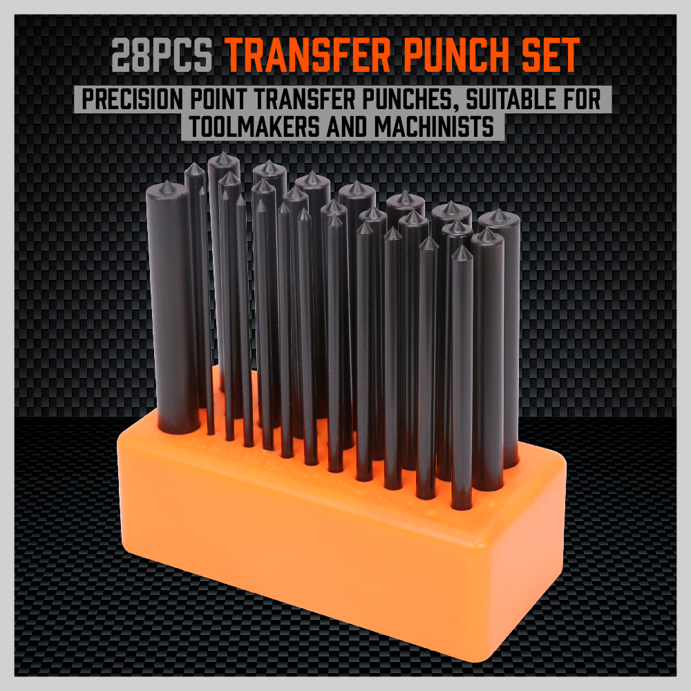28 Pcs Transfer Punch Set Machinist Tools Punches Steel Machinist
