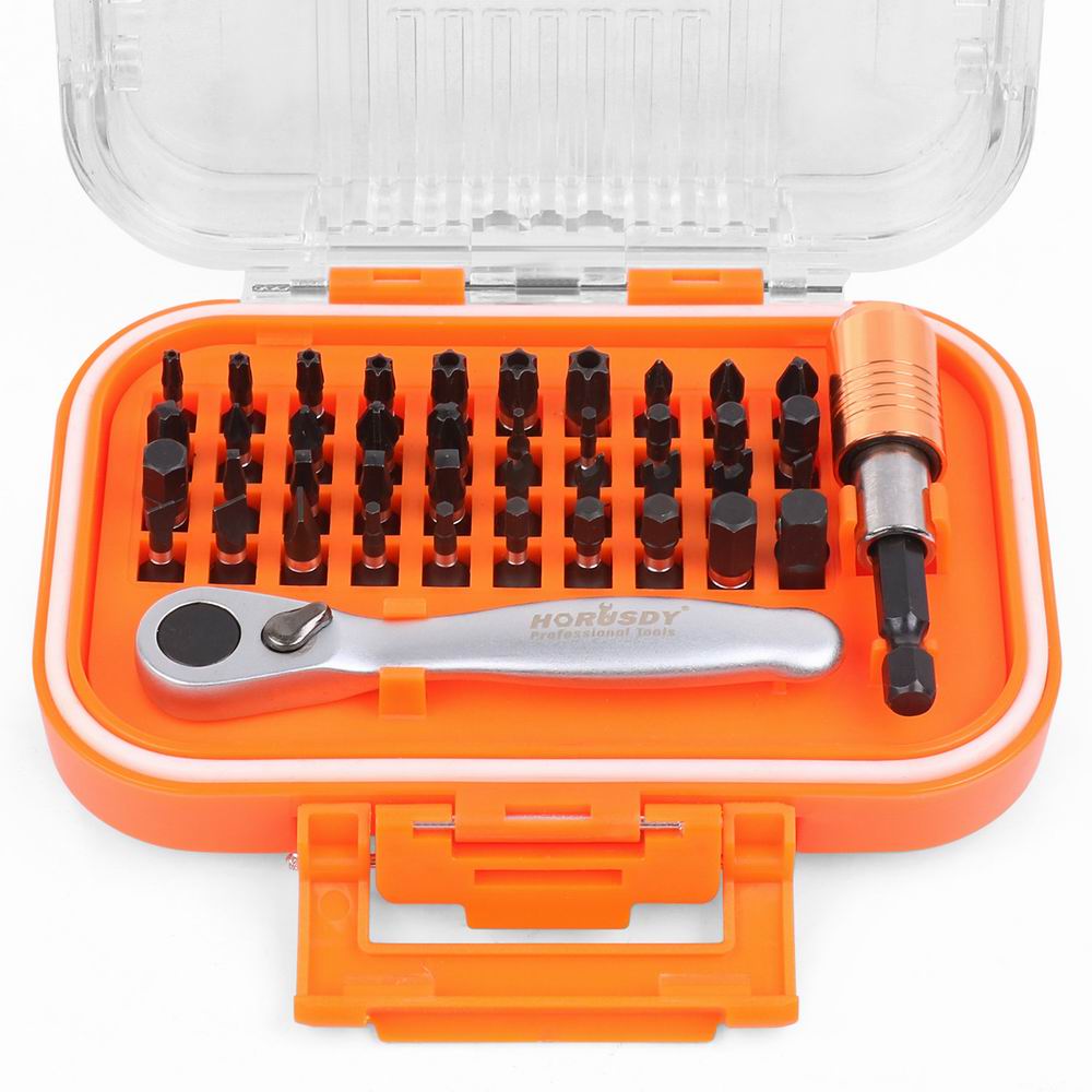 42Pc Ratchet Screwdriver Bit Set 1/4" Driver Handle Socket Adapter