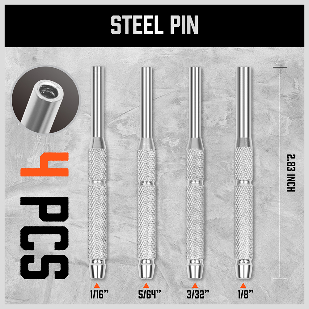 22pcs Pin Punch Set Brass Steel Nylon Punch Hammer Gunsmith Drift