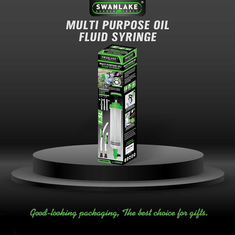 SWANLAKE 1.5L Oil Extractor Fluid Transfer Pump Syringe Fuel with Fitt