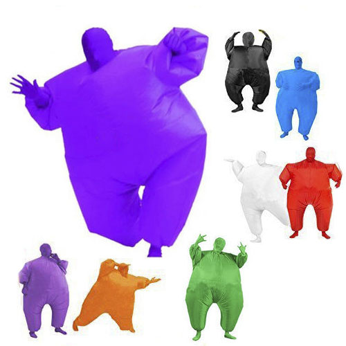 Inflatable Suit Fancy Dress Fan Operated Costume Fat Masked Blow Up ...