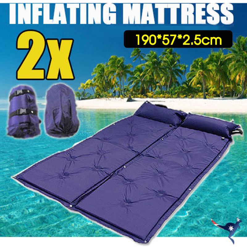 2x Self Inflating Mattress Camping Hiking Airbed Mat ...