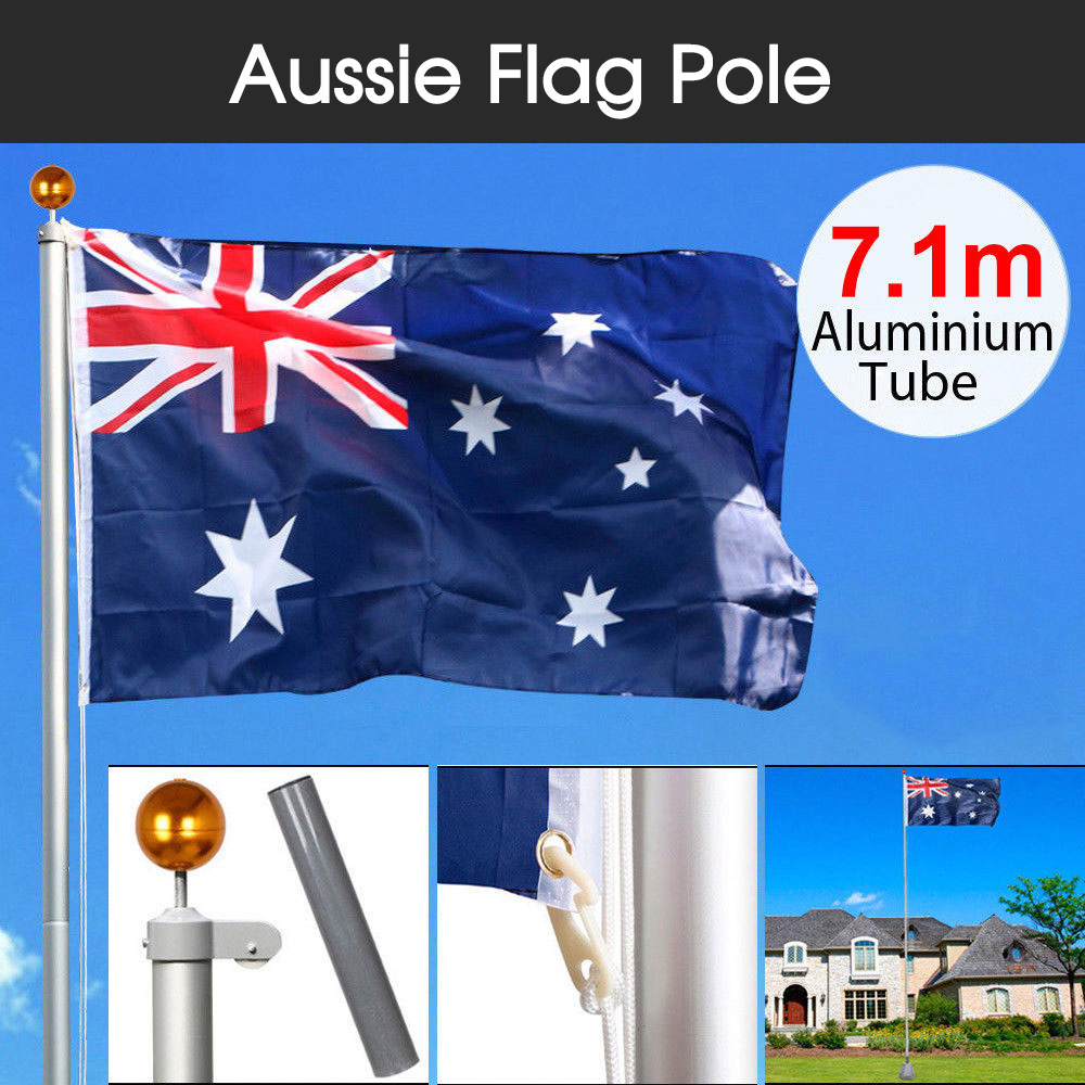 Aluminium Australian Aussie Flag Pole Flagpole Full Set 7.1M meter eBay