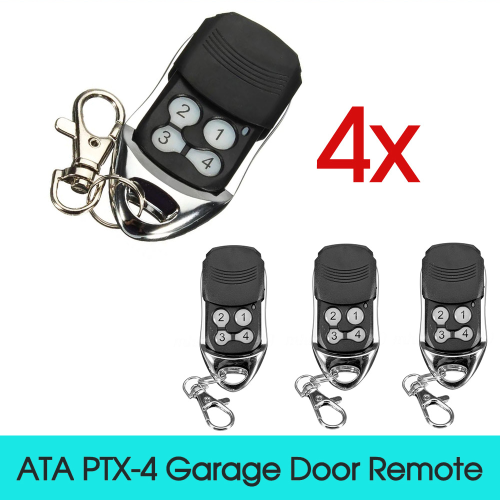 4x Remote Control For Garage Door Replacement Compatible Ata Ptx 4
