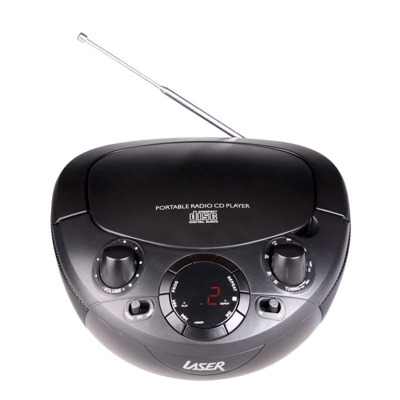 Laser Portable CD Player/Boombox w/ AM/FM Radio/Aux Input with Carrying