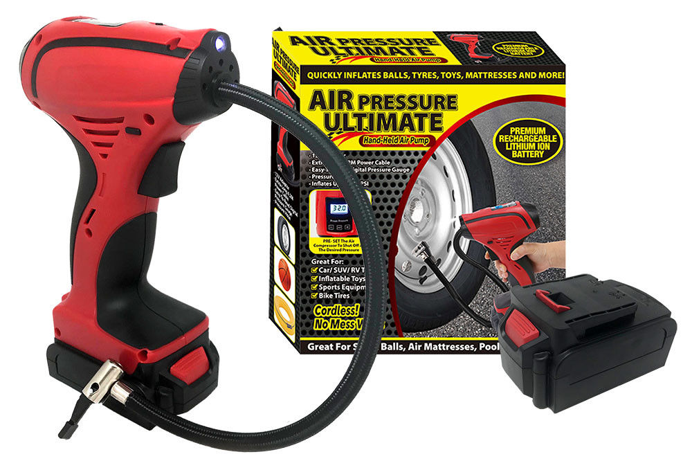 Portable Hand Held Air Pressure Compressor Rechargeable Tyre Inflator