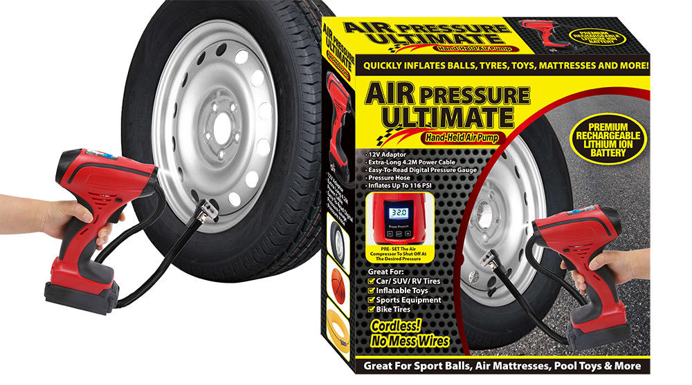 Portable Hand Held Air Pressure Compressor Rechargeable Tyre Inflator