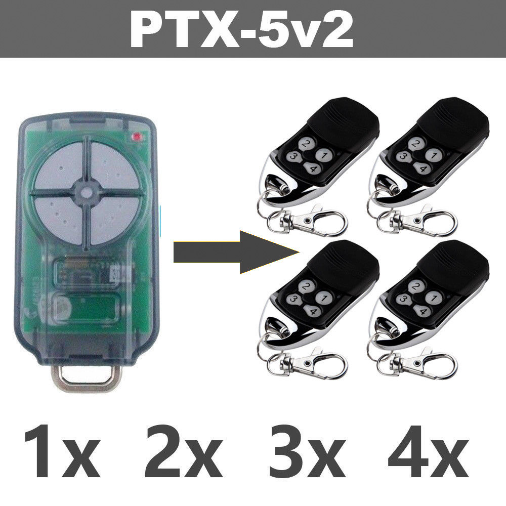 Garage Door Remote Control ATA PTX5 PTX5v2 TrioCode 128 Replacement