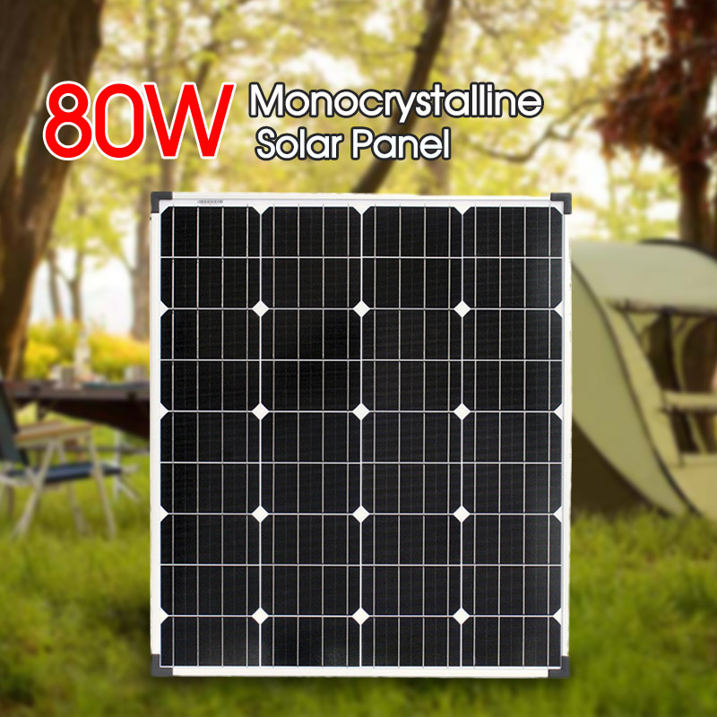 12V 80W Monocrystalline Solar Panel HOME GENERATOR CARAVAN CAMPING POWER BATTERY eBay
