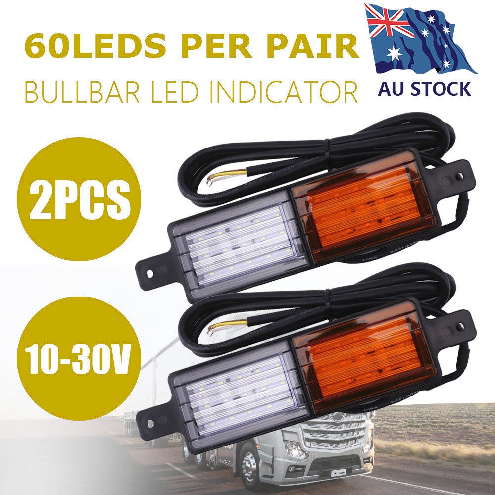 Sealed Bullbar Lights Set Of 2 Front Indicator Park LED Bull Bar Light
