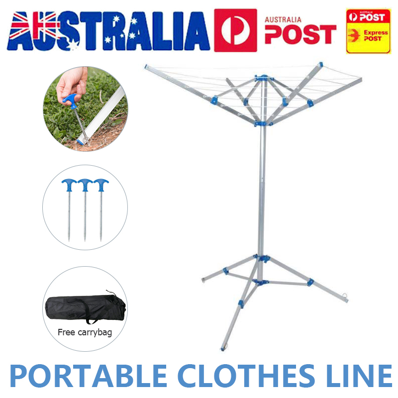 Portable Clothes Rack Tripod Camping Dryer Airer Foldable Folding