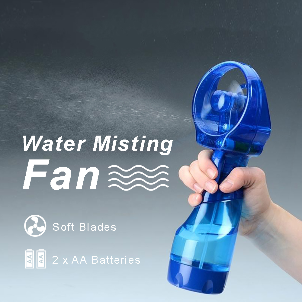 portable Deluxe Water Misting Fan Battery Operated Fan Outdoors Soft
