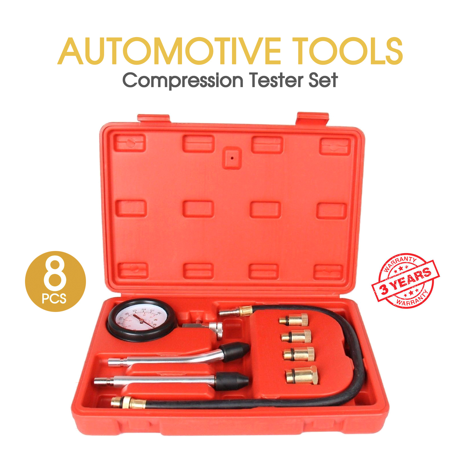 PETROL ENGINE COMPRESSION TEST TESTER KIT SET FOR AUTOMOTIVE CAR TOOL