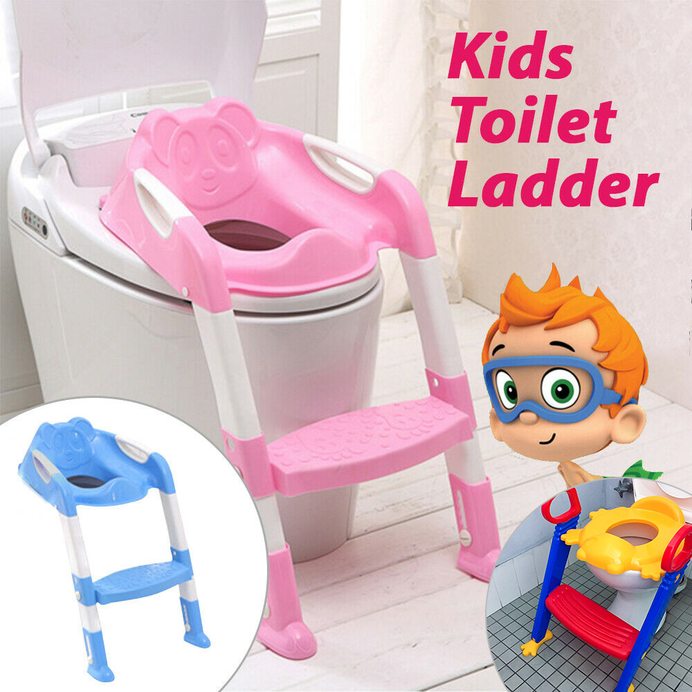 Kids Toilet Ladder Baby Toddler Training Toilet Step Potty Seat Non