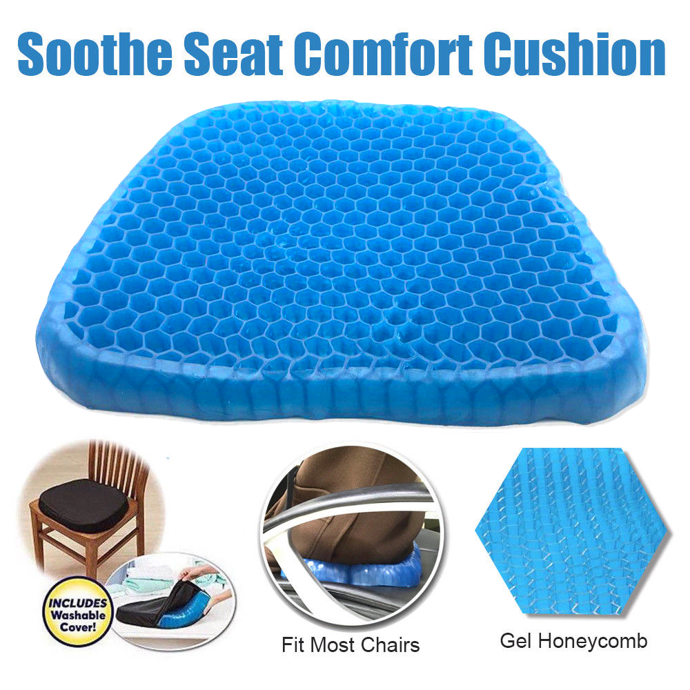 Gel Honeycomb Seat Comfort Cushion Flex Back Support Spine Protector AU ...