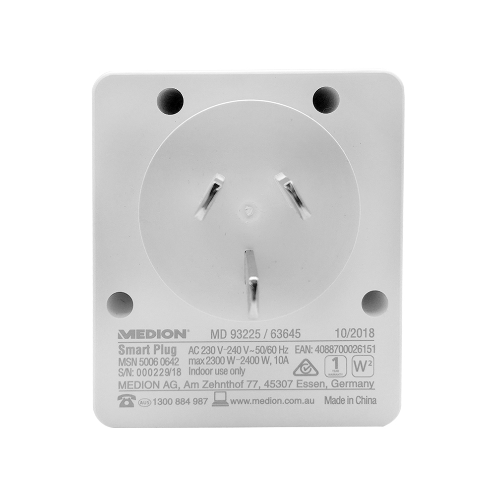 Smart Plug S85225 Compatible with Amazon Alexa+Medion Wifi ...