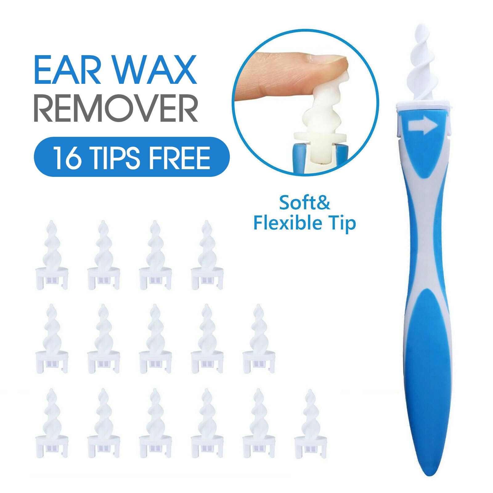 AU New Soft Ear Wax Cleaner Removal Multi earwax Remover Spiral Safe