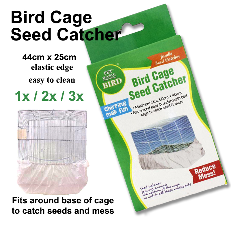 1x / 2x / 3x Seed Catcher Bird Cage Elastic Edge Reduce Mess Size 44cm