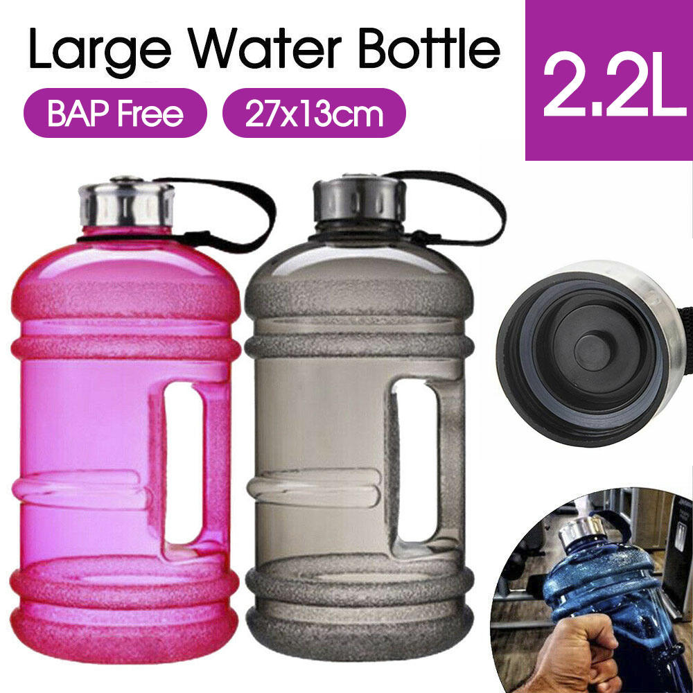 2.2L Workout BPA Big Large Free Water Bottle Kettle Sport Cap Gym Training Drink