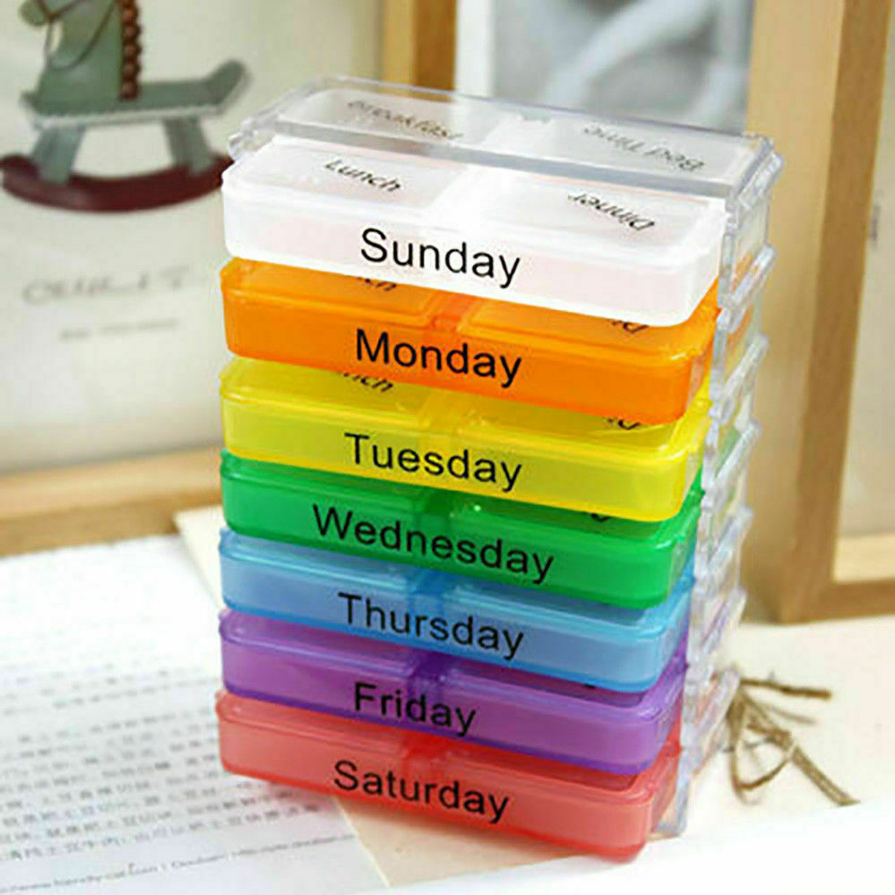 3x Weekly 7 Day Pill Box Medicine Storage Tablet Container 