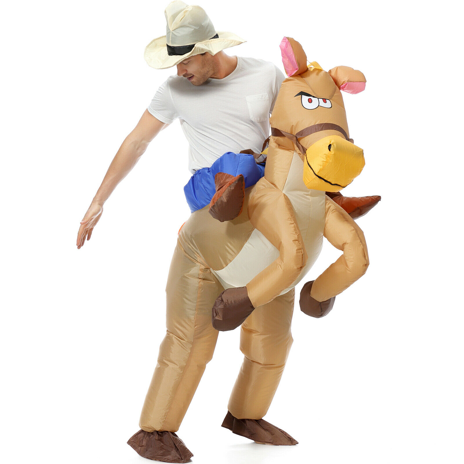 Inflatable Horse Cowboy Suit Halloween Fun Fancy Party Adult Dress ...