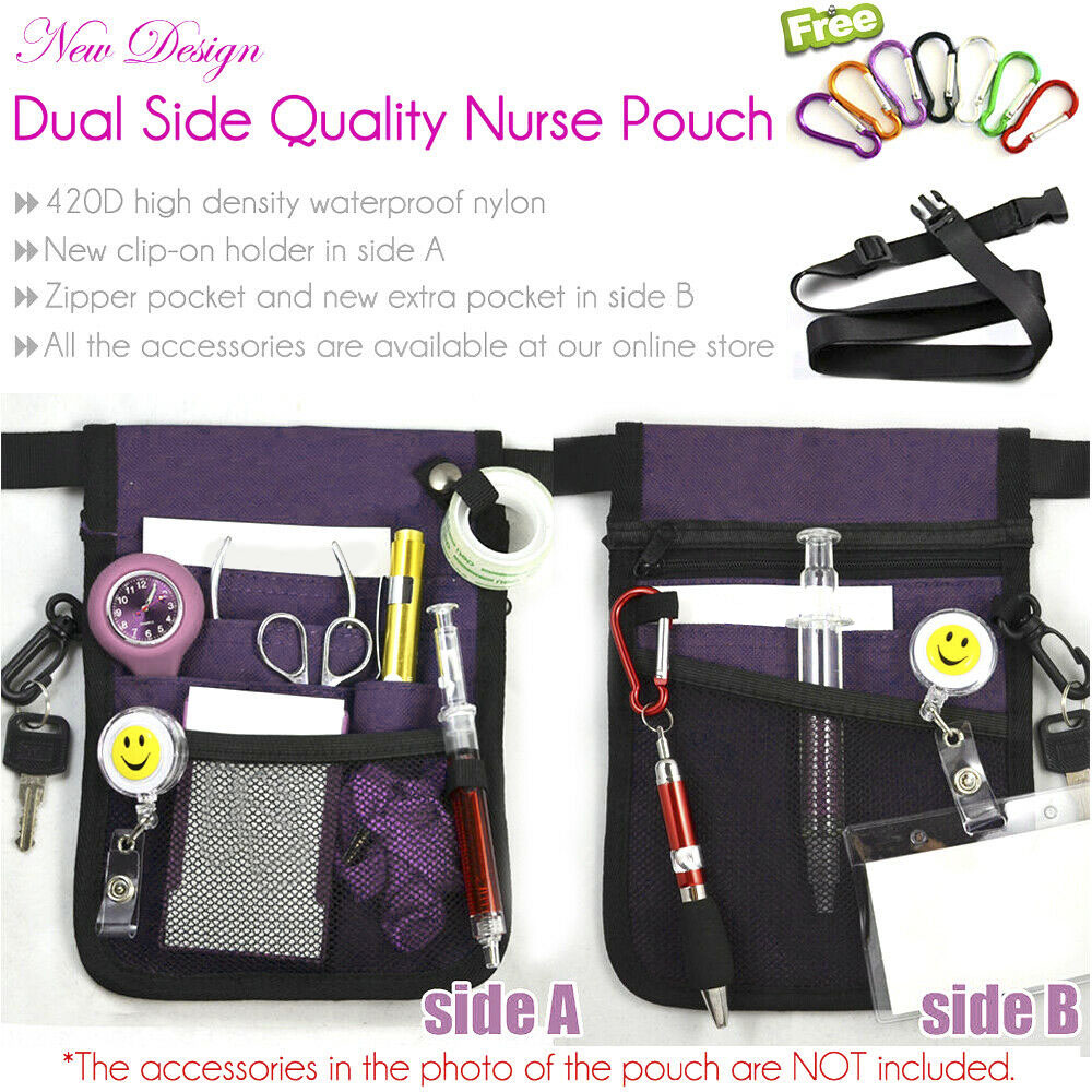 Nurse Pouch Extra Pocket Quick Pick Vet Agecare Bag with Belt Strap eBay