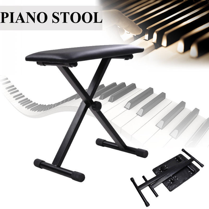 Portable Adjustable 3 Way Keyboard Piano Stool Folding Seat Bench Chair