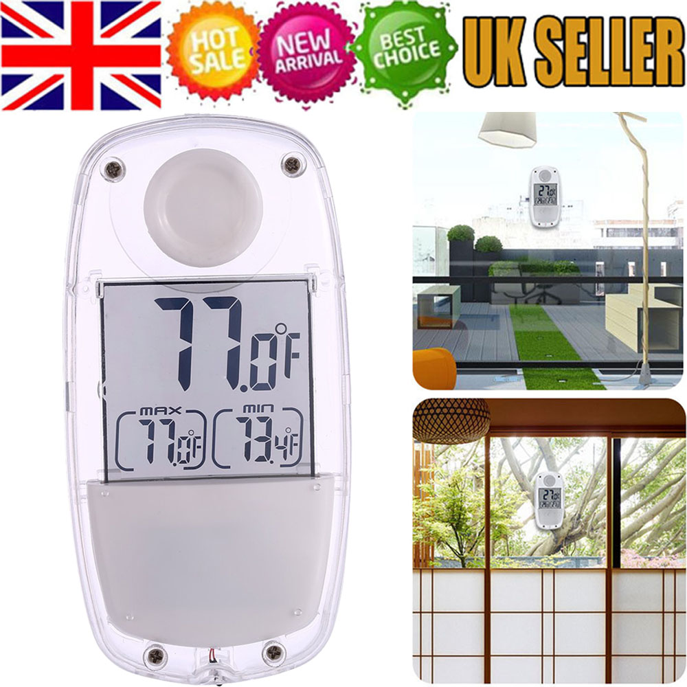Digital Solar Ed Window Thermometer Suction Cup Indoor Window Thermometer Suction Cup