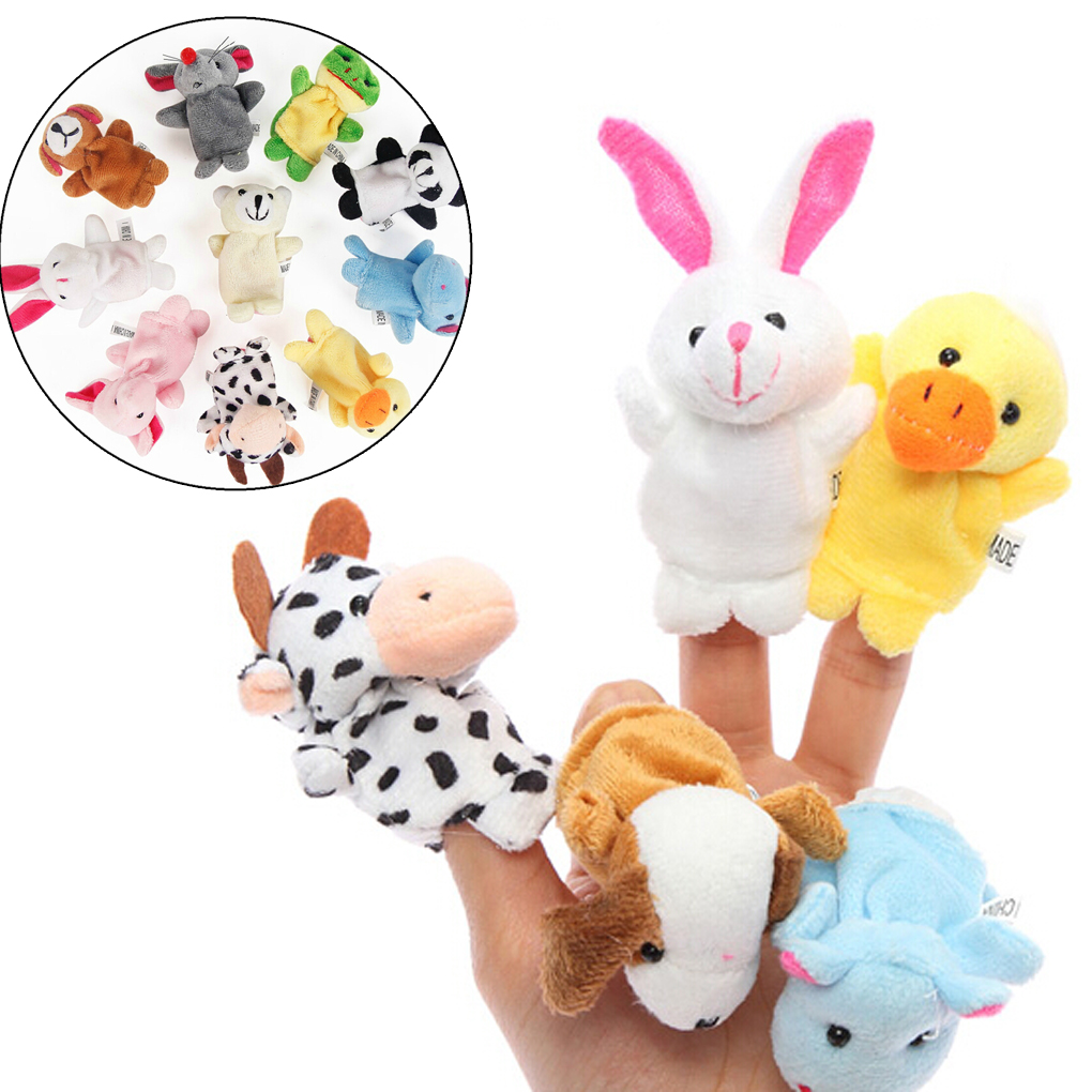 1-10x Finger Puppets Cloth Doll Baby Educational Hand Cartoon Animal Toys Supply