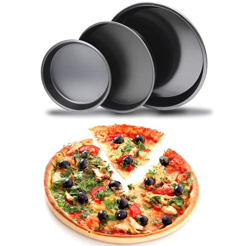6/8/9/10" Pizza Pan Carbon Steel Non-Stick Round Baking Oven Tray ...