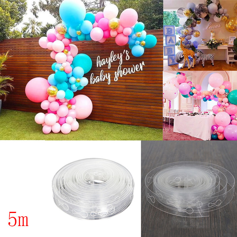 New 5m Balloon Arch Decor Strip Connect Chain Plastic Diy Tape