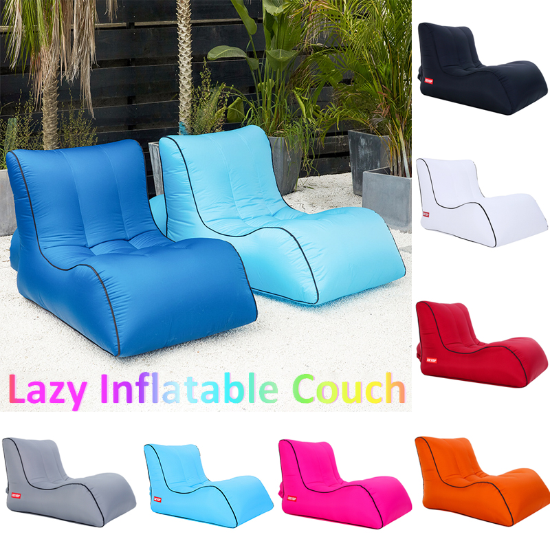 Inflatable Lazy Air Lounger Chair Sleeping Camping Bed Beach Sofa