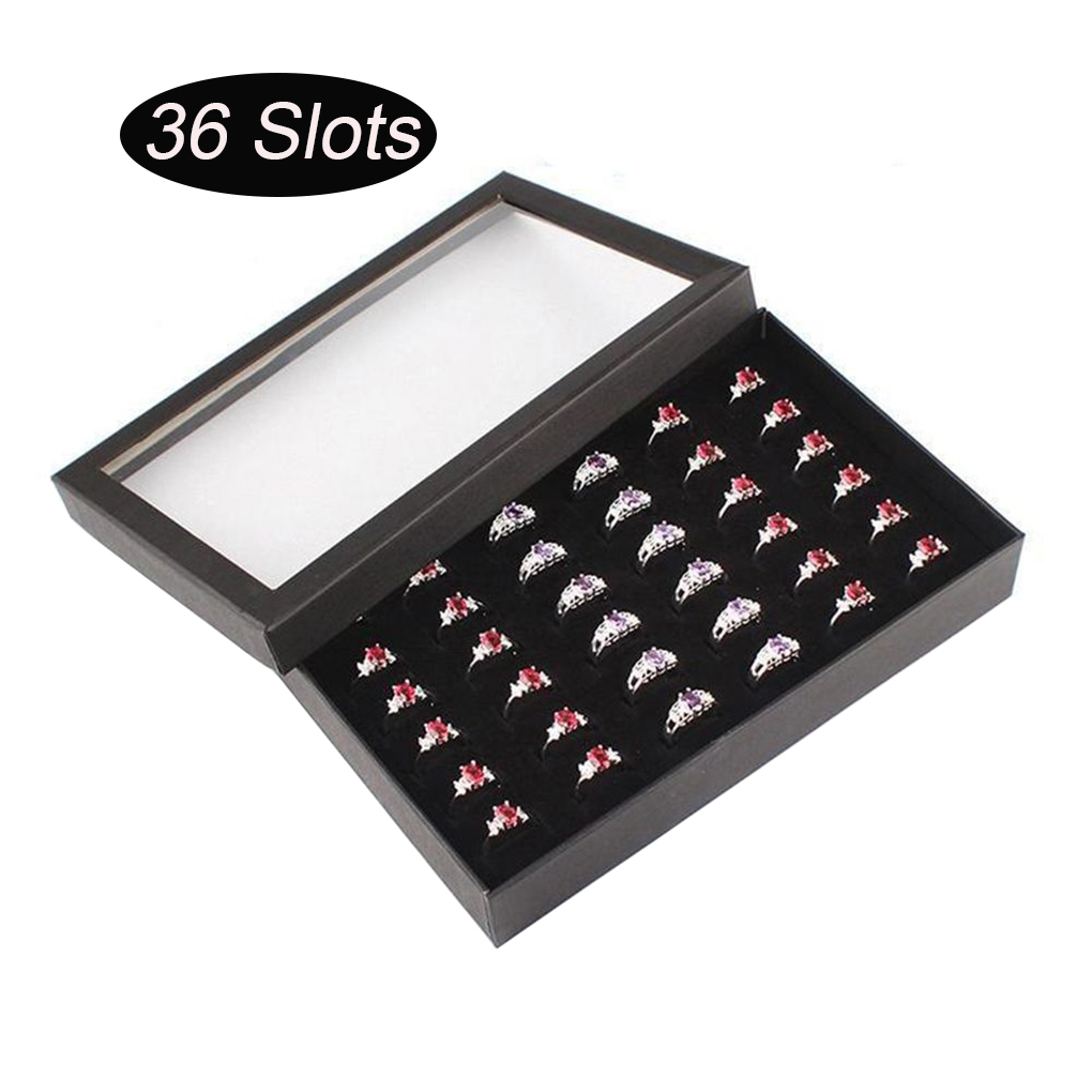 Velvet Jewelry Ring Display Organizer Case Tray Holder Earring