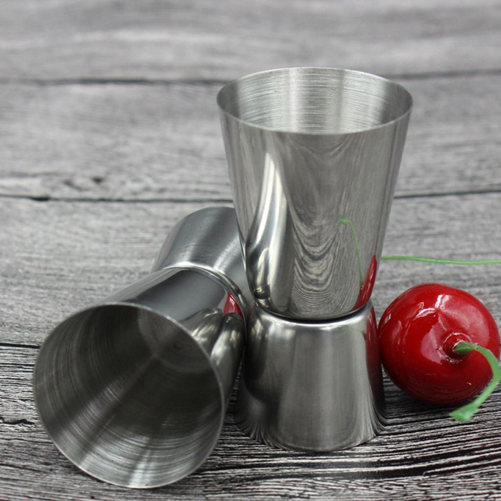 UK Stainless Steel Double Single Shot Measure Jigger Spirit Cocktail