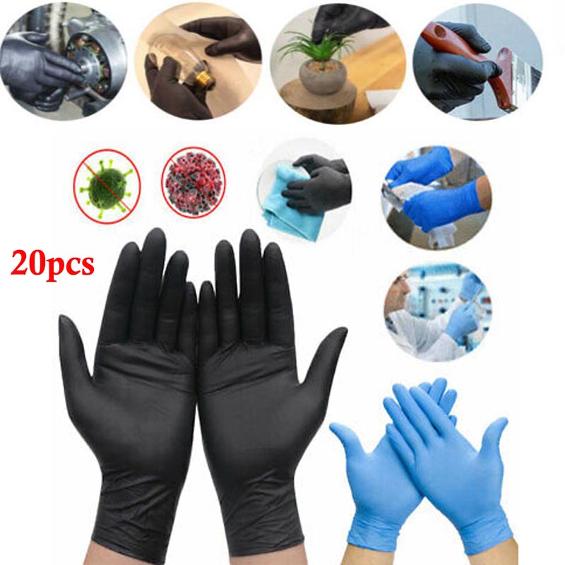 Anallergici M Laboratori 100 Guanti Disponibili Misure S Aziende L e XL Guanti Monouso in Nitrile Neri Guanto Usa e Getta Senza Lattice Per Tatuatori