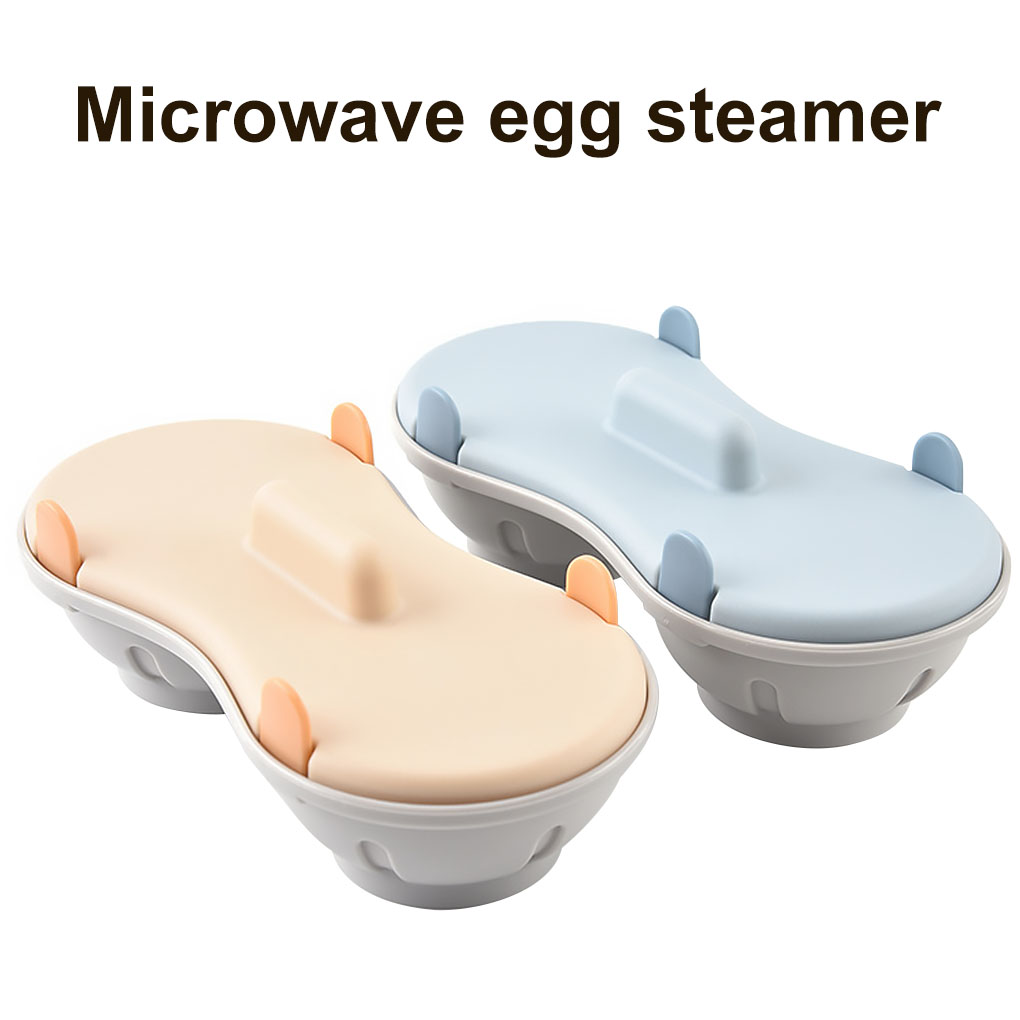 Marveadise Double Egg Poacher Cup Cooker Steamer Microwave Egg Pod Mold Cookware