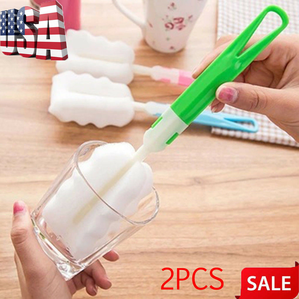 Sponge Cup Brush Long Handle Bottle Wine Glass Tableware Cleaning Kitchen Tool